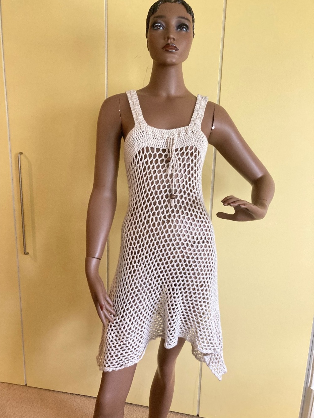 Beige Knit Sun/Beach Dress, Size S